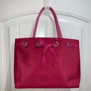 Pink bow tote bag